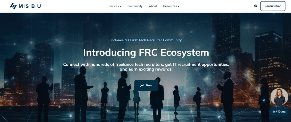 Halaman FRC Ecosystem MSBU, komunitas tech recruiter pertama di Indonesia