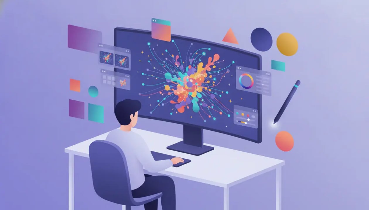 Ilustrasi tools AI gambar online untuk desainer 2026