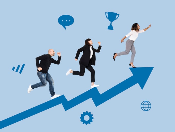 business-people-rushing-towards-success