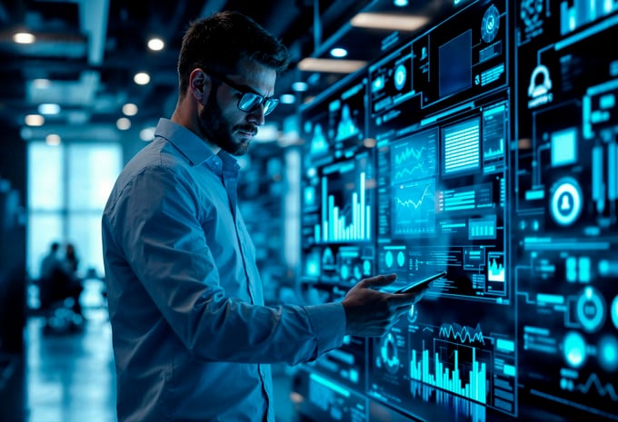 data-analyst-working-with-futuristic-interface